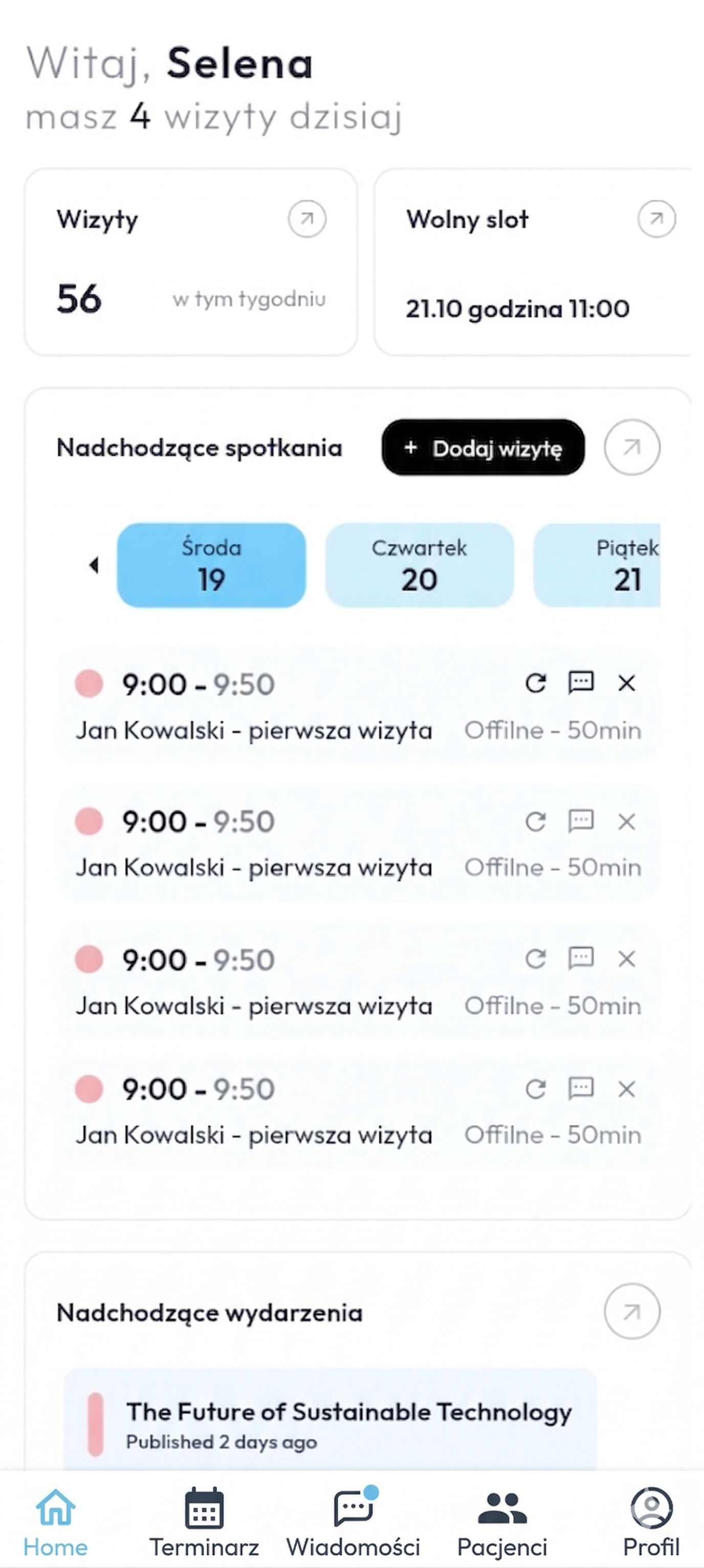 Widok panelu specjalisty